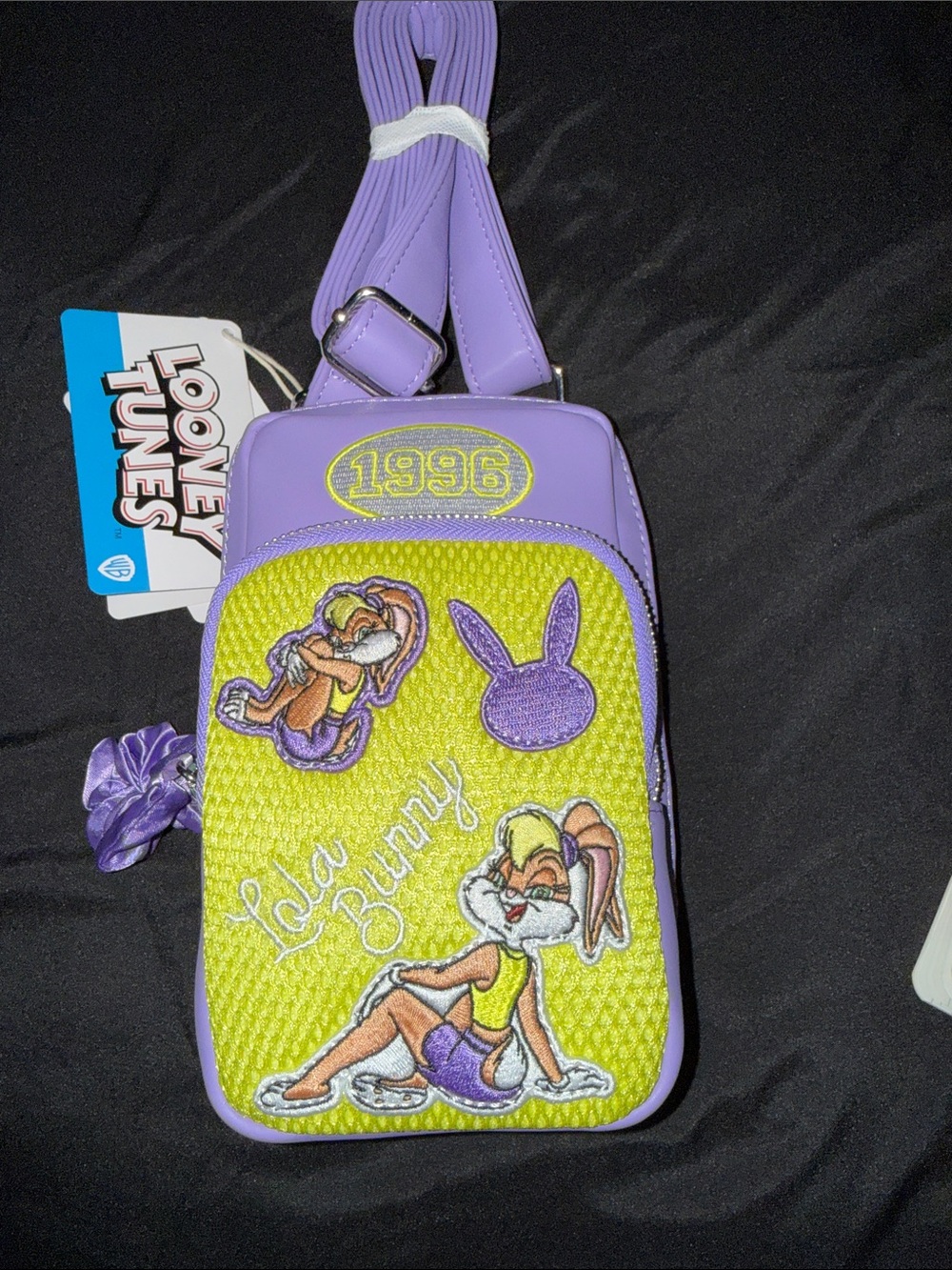 Warner Bros. Lola Bunny Mini Crossbody Loungefly in Lavender and Lime